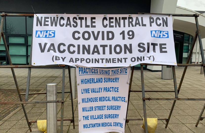 Sign outside the vaccine centre