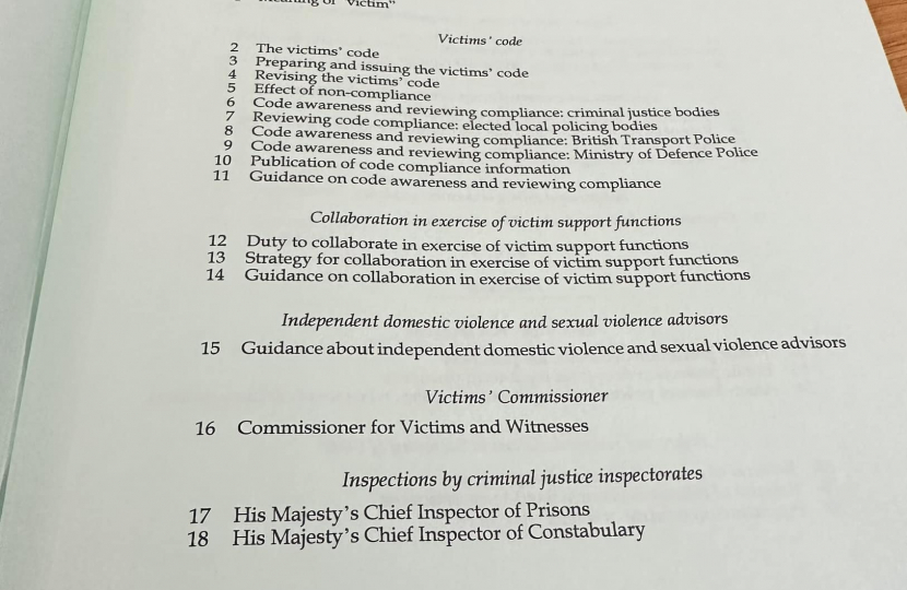 Victims and Prisoner Bill Committee Paper 1 of 2