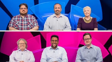Aaron alongside other contenders on 'Only Connect' 