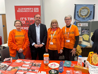 Aaron Bell MP with Alzheimer's Research UK