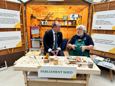 Aaron Bell MP at the Parliamentary Men's Shed