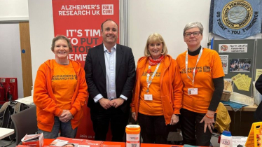 Aaron Bell MP with Alzheimer's' Research UK